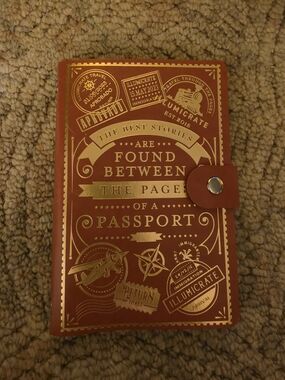 Illumicrate Leather Reusable Sticker Book in Rust with Gold Foil